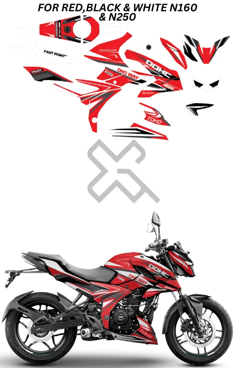 DOHC Edition Full Body Sticker Compatible with Pulsar N160 & N250 | Made In Premium Gloss Vinyl With FPF(Fade Protection Film), Water Proof, Precut Sticker, Pack Of 1 Compatible with Both Side